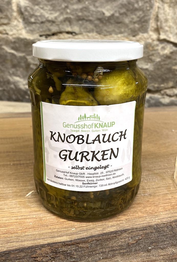 Gurken selbst eingelegt - Knoblauch - Genusshof Knaup