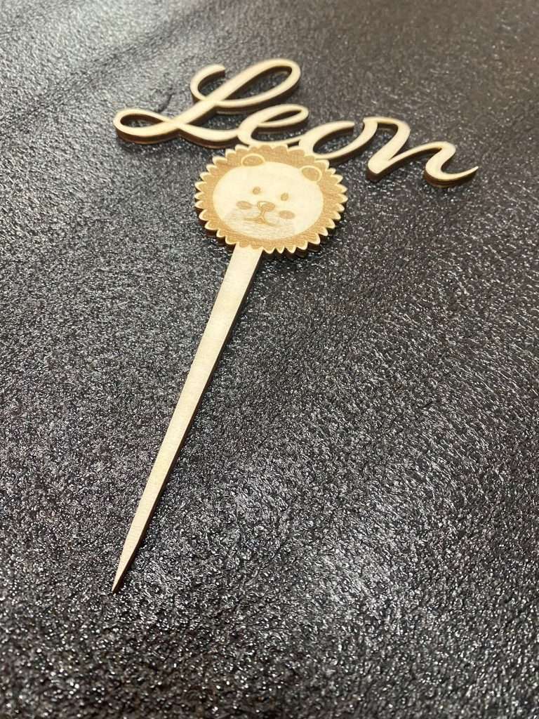 Franken Körble - Cake Topper - Leon mit Löwe - Holzdeko 0